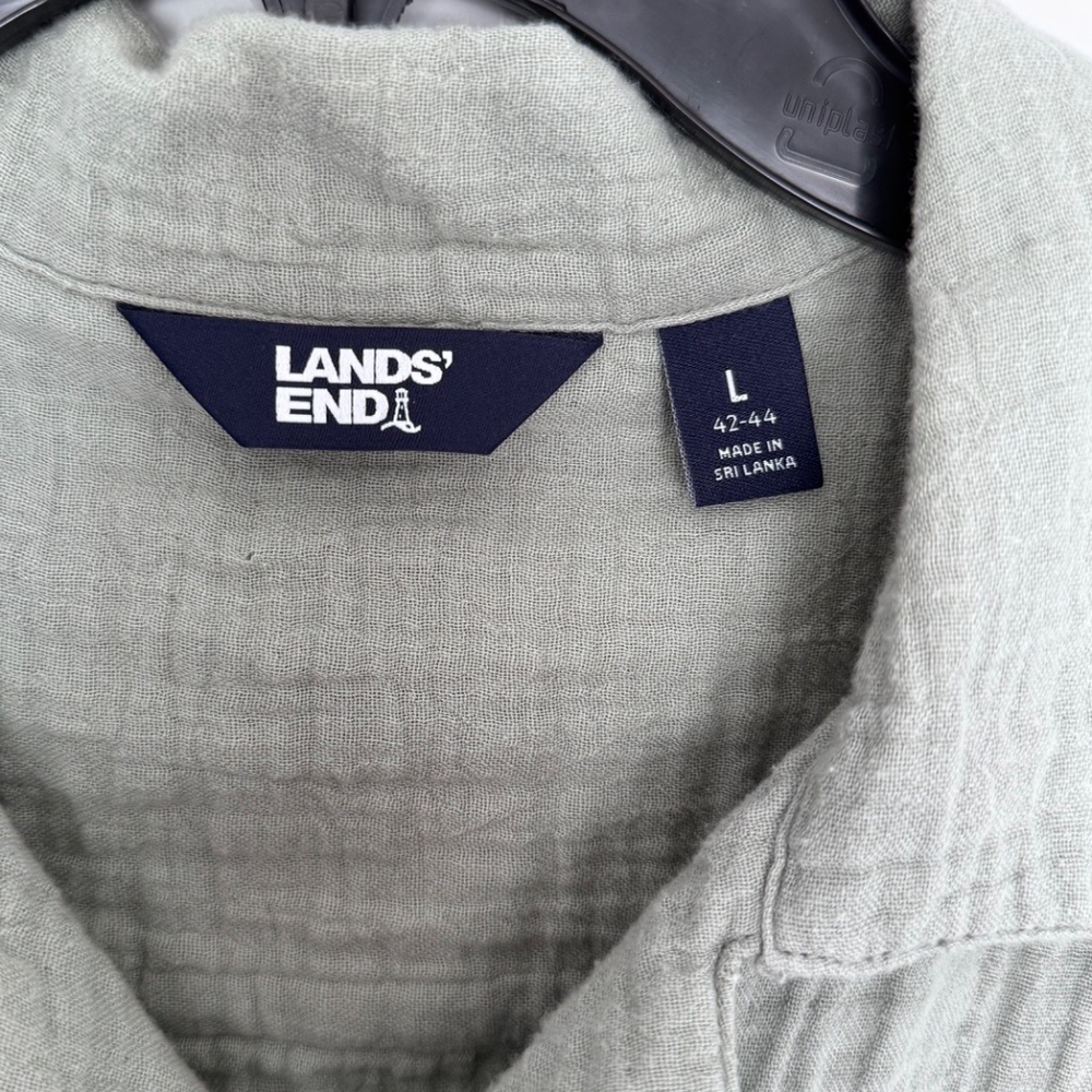 Men's Lands End Gauze Camp shirt - Picture 3 of 4